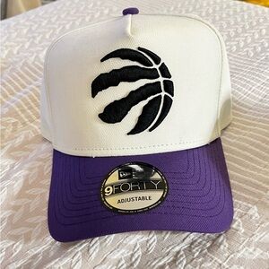 New Era 9forty A-Frame Cream and Purple Toronto Raptors Cap